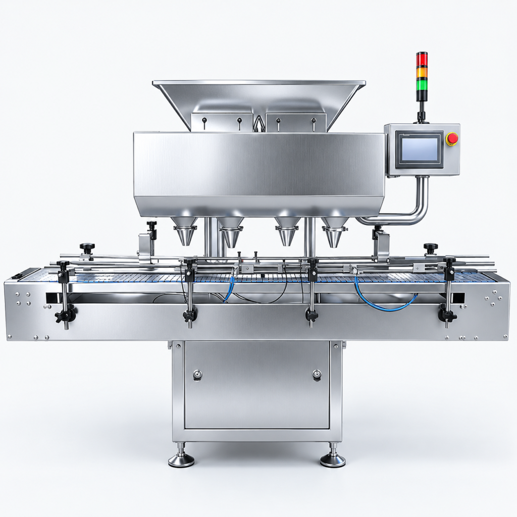 Electronic counting machine for tablet and capsule bottling