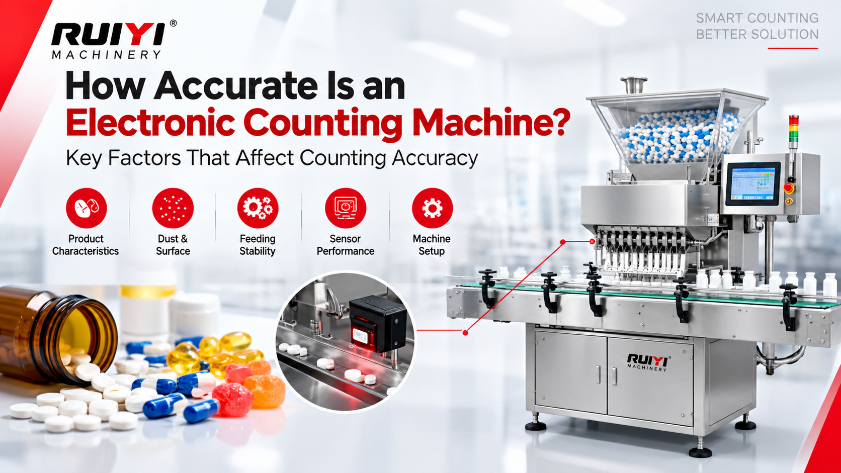 Electronic counting machine accuracy for tablets and capsules